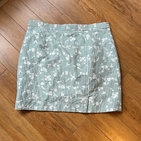 Gingham Floral Skirt - Picture 1 of 2